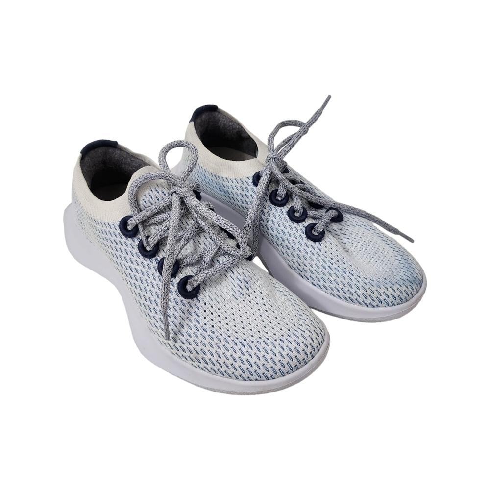 Allbirds Womens Tree Dasher‎ Running Shoes Size 7 Blue Gray White Athletic Gym